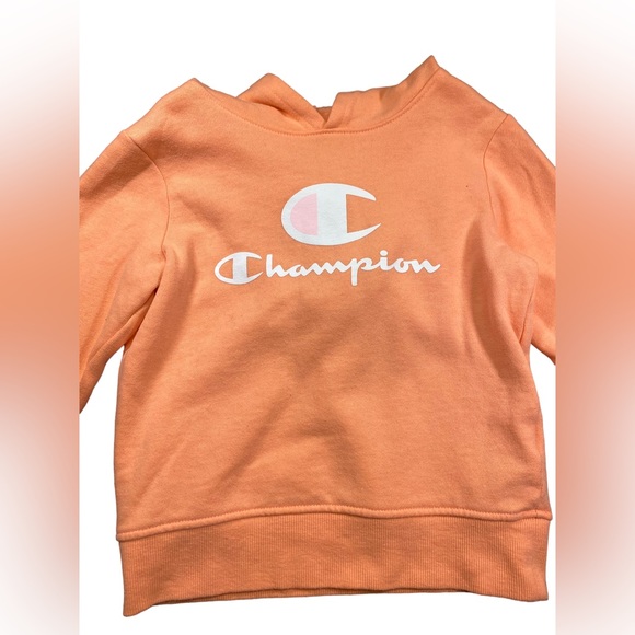 CHAMPIOM ORANGE HOODIE SWEATER FOR KIDS GIRLS SIZE 5 - Picture 2 of 6
